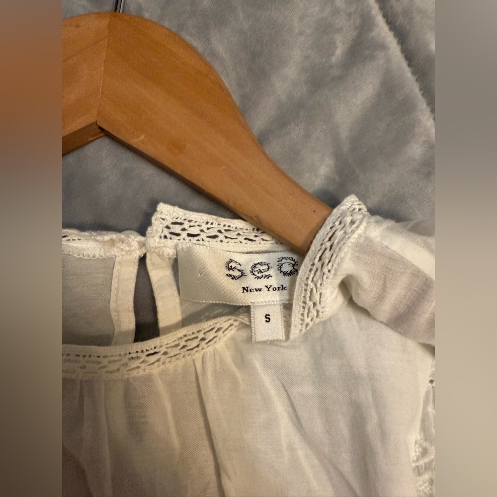 Sea New York White Embroidered Puff Sleeve Top - Picture 3 of 4